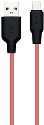Кабель USB Hoco X21 Plus Fluorescent Lightning  Red