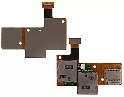 Шлейф HTC Desire 601 Dual Sim с коннектором SIM-карты и карты памяти