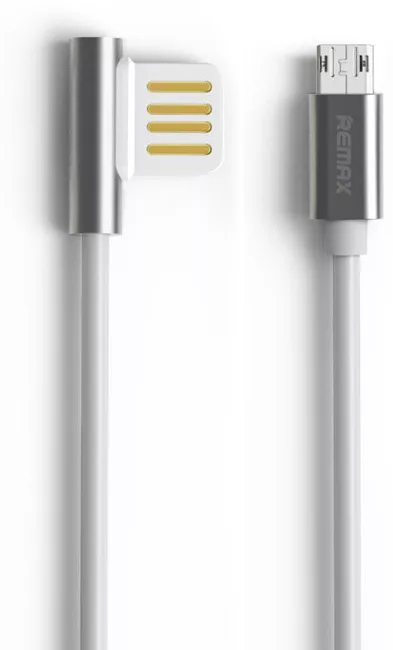 Кабель Remax Emperor USB-A - micro USB 12w 2.4a 1м cable Silver (RC-054m) - фото 1