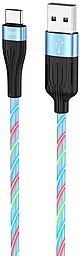 Кабель Hoco U85 Charming Night USB-A - micro USB 12w 2.4a 1м cable Blue - фото Кабель Hoco U85 Charming Night USB-A - micro USB 12w 2.4a 1м cable Blue