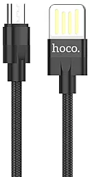 Кабель Hoco U55 Outstanding USB-A - micro USB 12w 2.4a 1.2м cable Black - фото Кабель Hoco U55 Outstanding USB-A - micro USB 12w 2.4a 1.2м cable Black