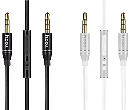 Аудио кабель, с микрофоном Hoco UPA05 Yueyin AUX mini Jack 3.5mm M/M Cable 1.5 м black - миниатюра 2
