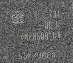 Микросхема флеш памяти Samsung KMRH60014A-B614, 4/64Gb, BGA 221, Rev. 1.8 (MMC 5.1) для Xiaomi Mi 5X, Redmi 6 Pro, Redmi 6A, Redmi S2