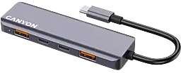 USB Type-C хаб Canyon DS-18 5-in-1 USB3.2 grey (CNS-TDS18)