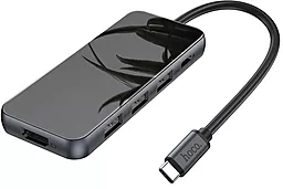 Мультипортовый USB Type-C хаб Hoco HB15 Easy Show USB-C -> 3xUSB 3.0, 1xHDMI 1xPD Gray - миниатюра 3