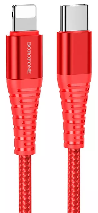 Кабель Borofone BU27 USB Type-C - Lightning 20w 3a 1.2м PD сable Red - фото 1