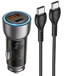 Автомобильное зарядное устройство Hoco NZ8 43w PD USB-C/USB-A ports car charger + USB-C to USB-C cable blue - фото Автомобильное зарядное устройство Hoco NZ8 43w PD USB-C/USB-A ports car charger + USB-C to USB-C cable blue