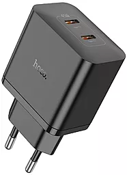Сетевое зарядное устройство с быстрой зарядкой Hoco N35 45w PD 2xUSB-C ports charger black