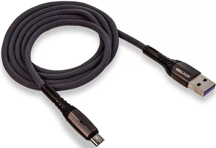Кабель Walker C920 USB-A - micro USB 15w 3.1a 1м cable Dark/Gray - фото 1