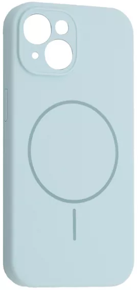 Чехол Silicone Case Full Camera Fine Ring MagSafe для Apple iPhone 15  New Sky Blue - фото 1