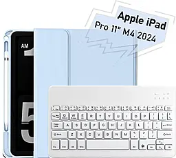 Чехол-книжка BeCover с беспроводной клавиатурой для Apple iPad Pro 11" M4 2024 Light Blue (713000) - фото Чехол-книжка BeCover с беспроводной клавиатурой для Apple iPad Pro 11" M4 2024 Light Blue (713000)