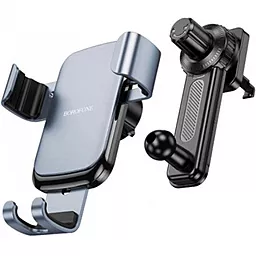 Держатель с автозажимом Borofone BH94 Warrior gravity car holder(air outlet) Black - фото Держатель с автозажимом Borofone BH94 Warrior gravity car holder(air outlet) Black