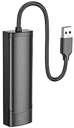 USB хаб Hoco HB-41 Easy safety 4-in-1 black - фото USB хаб Hoco HB-41 Easy safety 4-in-1 black