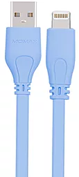 Кабель Momax GO LINK Basic USB-A - Lightning 12w 2.4a 1м cable Blue (DL7B) - фото Кабель Momax GO LINK Basic USB-A - Lightning 12w 2.4a 1м cable Blue (DL7B)
