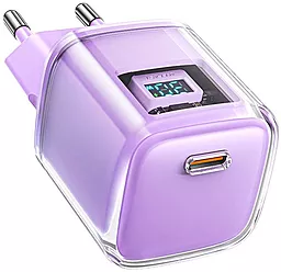 Сетевое зарядное устройство AceFast A53 30w PD/QC GaN USB-C home charger alfalfa purple - миниатюра 3