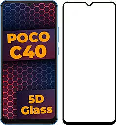Захисне скло 1TOUCH Full Glue Xiaomi Poco C40 (без упаковки) Black