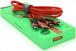 Кабель USB iKaku KSC-296 TUOYUAN 12w 2.4a 3-in-1 USB to micro/Lightning/Type-C cable Red