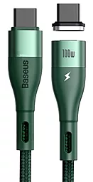 Кабель Baseus Zinc Magnetic USB Type-C - Type-C 100w 5a 1.5м PD cable Green (CATXC-Q06) - фото Кабель Baseus Zinc Magnetic USB Type-C - Type-C 100w 5a 1.5м PD cable Green (CATXC-Q06)