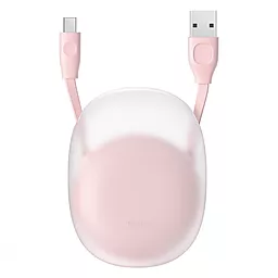 Кабель Baseus Let's Go Little Reunion One-Way Stretchable USB-A - Type-C 10w 1м cable Pink (CATRN-24) - фото Кабель Baseus Let's Go Little Reunion One-Way Stretchable USB-A - Type-C 10w 1м cable Pink (CATRN-24)
