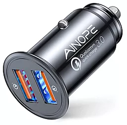 Автомобильное зарядное устройство с быстрой зарядкой Ainope 2xUSB QC3.0 36W 3A Black (AV829-black)