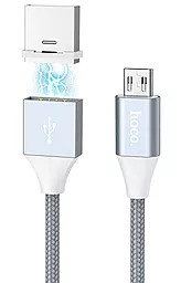 Кабель USB Hoco U40B Magnetic Adsorption micro USB Cable Metal Gray