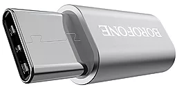 Адаптер-перехідник Borofone BV4 Micro USB - USB Type-C Silver - мініатюра 3 Адаптер-перехідник Borofone BV4 Micro USB - USB Type-C Silver - мініатюра 3