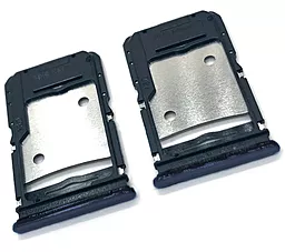 Держатель (лоток) Сим карты Tecno Camon 19 Pro и карты памяти Dual SIM Original Eco Black