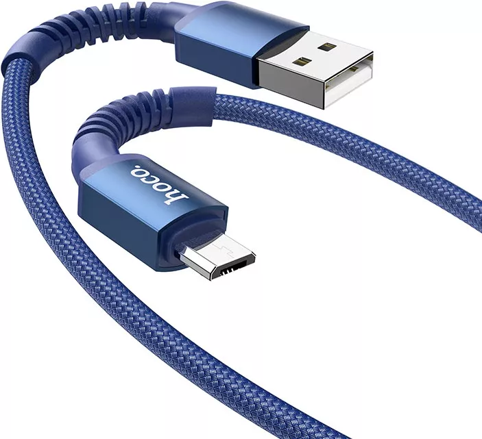 Кабель Hoco X71 Especial USB-A - micro USB 12w 2.4a 1м cable Blue - фото 2