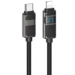 Кабель Hoco U137 USB Type-C - Lightning 27w 3a 1.2м PD сable Black - фото Кабель Hoco U137 USB Type-C - Lightning 27w 3a 1.2м PD сable Black