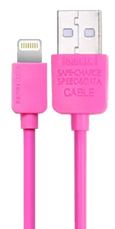 Кабель Remax Light USB-A - Lightning 12w 2.4a 1м cable Pink (RC-006i) - фото 1