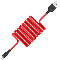 USB Кабель Hoco X21 Plus Silicone Lightning Cable Black/Red - мініатюра 2