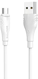 Кабель Borofone BX18 USB-A - micro USB 12w 2.4a 1м cable White - фото Кабель Borofone BX18 USB-A - micro USB 12w 2.4a 1м cable White
