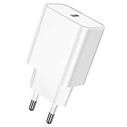 Сетевое зарядное устройство Borofone BA71A Power 20w PD USB-C home charger white - фото Сетевое зарядное устройство Borofone BA71A Power 20w PD USB-C home charger white