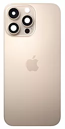 Задняя крышка корпуса Apple iPhone 16 Pro Max со стеклом камеры, с корпусной рамкой Original Desert Titanium - фото Задняя крышка корпуса Apple iPhone 16 Pro Max со стеклом камеры, с корпусной рамкой Original Desert Titanium