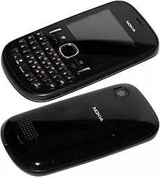 Корпус для Nokia Asha 200 / Asha 201 з клавіатурою Black