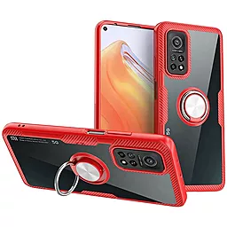 Чехол Deen CrystalRing for Magnet (opp) для Xiaomi Mi 10T, Mi 10T Pro Бесцветный / Красный