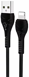 Кабель Hoco X37 Cool Power USB-A - Lightning 12w 2.4a 1м cable Black - фото Кабель Hoco X37 Cool Power USB-A - Lightning 12w 2.4a 1м cable Black