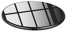 Беспроводное (индукционное) зарядное устройство быстрой QI зарядки Qitech Slim Pad Premium Glass Black (QT-Slim2bk)