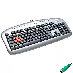 Клавиатура A4Tech KB-28 Game master (KB-28G-PS/2) Silver - фото Клавиатура A4Tech KB-28 Game master (KB-28G-PS/2) Silver