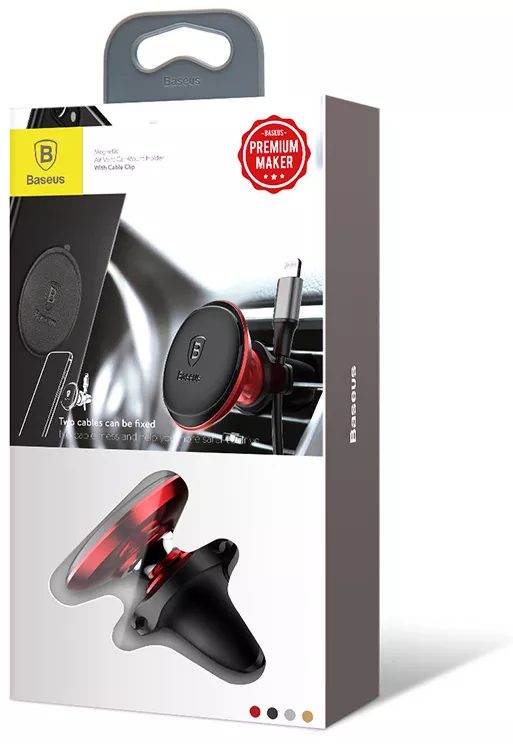 Автодержатель магнитный Baseus Small Ears Series Magnetic Car Air Vent Mount with Cable Clip Black (SUGX-A01) - фото 7