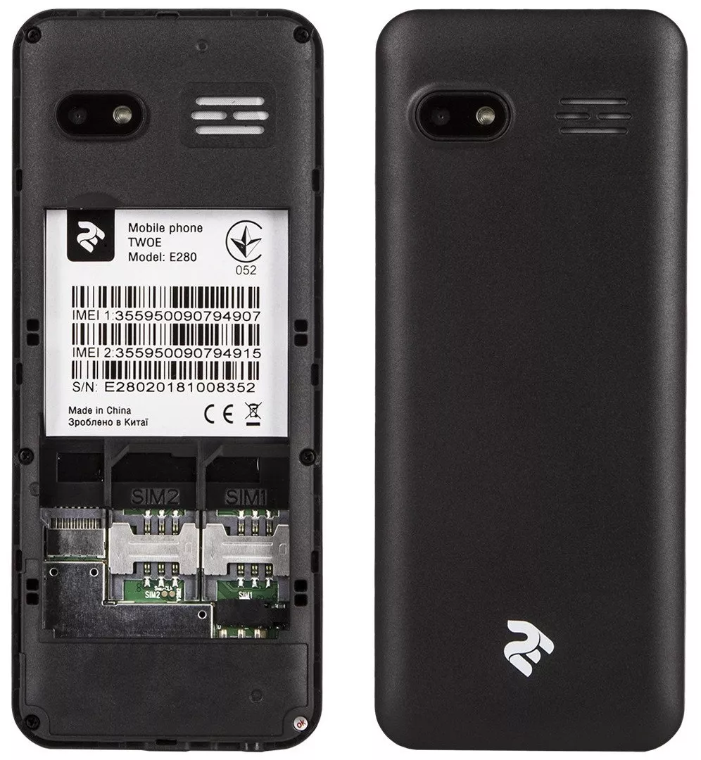 Мобильный телефон 2E E280 2018 Dual Sim Black - фото 3