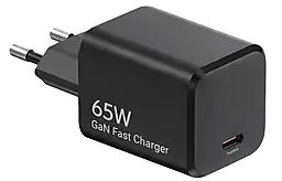 Сетевое зарядное устройство с быстрой зарядкой 4U GaN 65W USB-C fast charger black (YD-65LUC1)