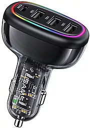 Автомобильное зарядное устройство Usams C34 48w PD 3xUSB-A/USB-C ports car charger black (US-CC170) - фото Автомобильное зарядное устройство Usams C34 48w PD 3xUSB-A/USB-C ports car charger black (US-CC170)