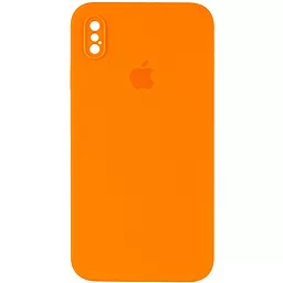 Чохол Silicone Case Full Camera Square для Apple iPhone X, iPhone XS Papaya