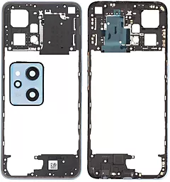 Рамка корпуса Realme 9 Pro Plus со стеклом камеры Sunrise Blue - фото Рамка корпуса Realme 9 Pro Plus со стеклом камеры Sunrise Blue
