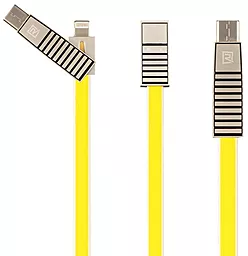 Кабель USB Remax Linyo 3-in-1 USB to Type-C/Lightning/micro USB cable yellow (RC-072th)