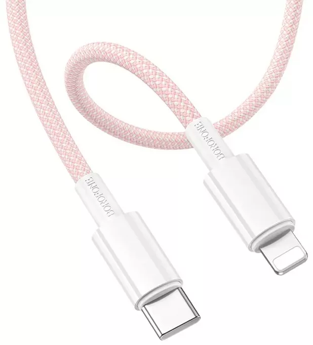 Кабель Borofone BX117 Source USB Type-C - Lightning 27w 3a 1м PD сable Pink - фото 2