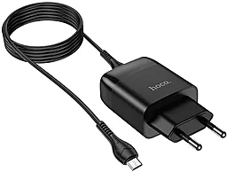Мережевий зарядний пристрій з швидкою зарядкою Hoco C72Q Glorious 18w USB-A + micro USB сable black - мініатюра 3