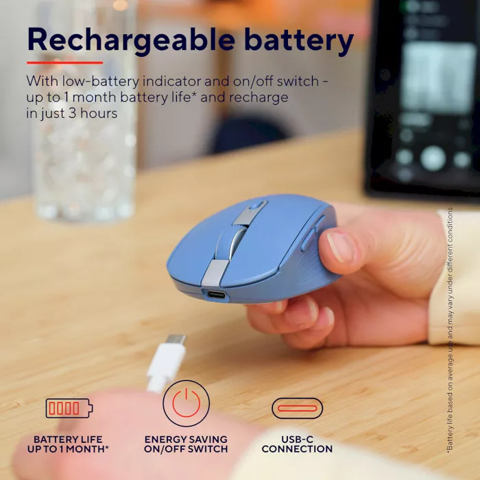 Компьютерная мышка Trust Ozaa Compact Multi-Device Wireless Blue (24934) - фото 10