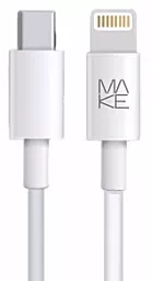 USB PD Кабель MAKE 18W 3A USB Type-C - Lightning Cable White (MCB-LT2WH)